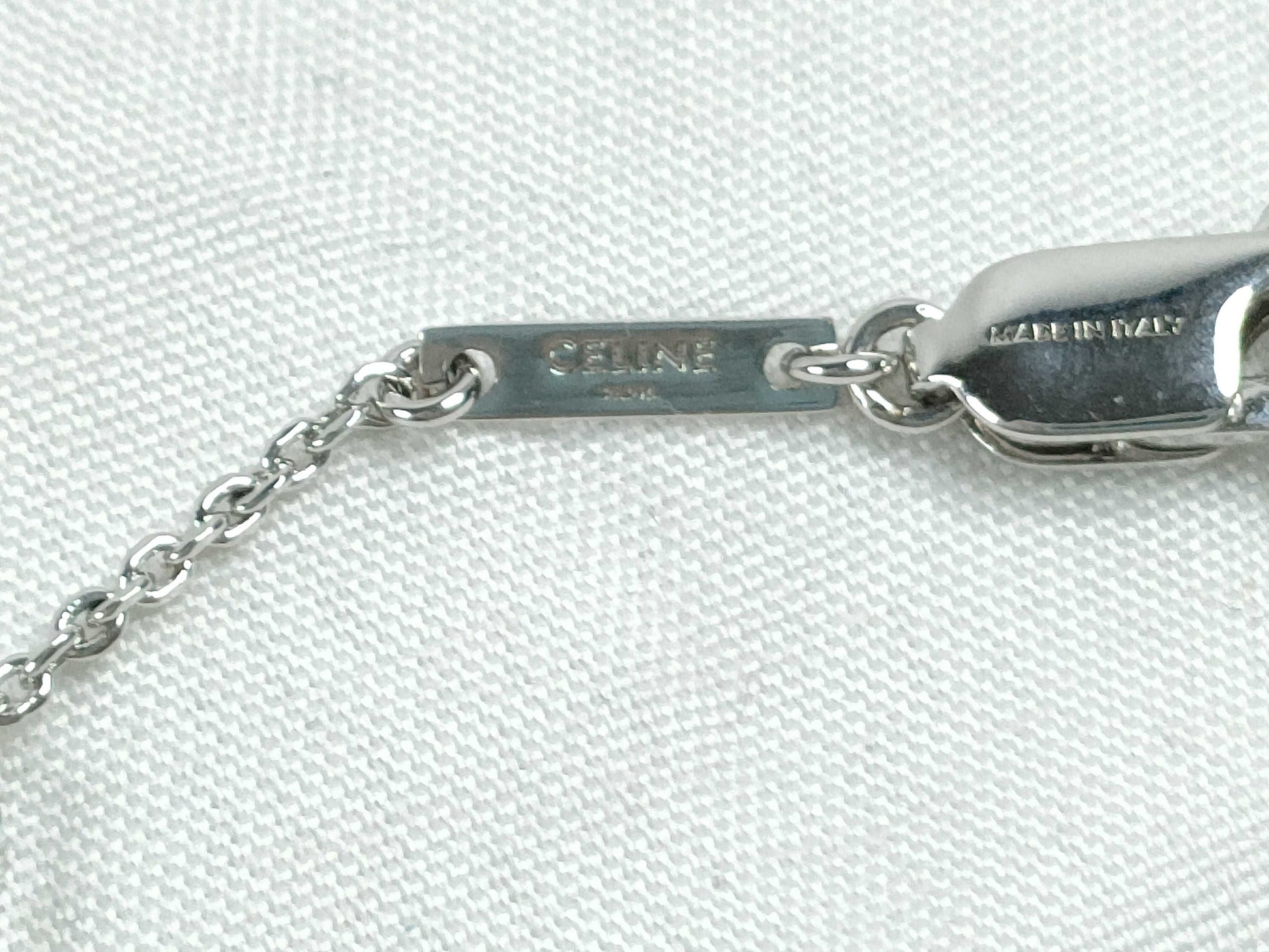CELINE Triomphe WTT1265 Necklace GPx Rhinestone Silver Bracelet Bangle