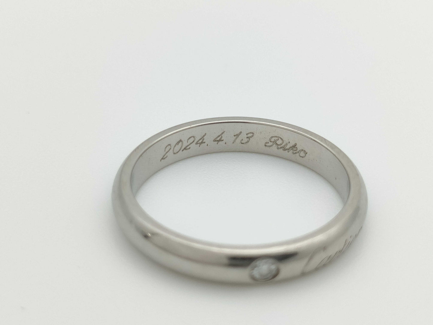 Cartier Band #51 1PD Pt950 4.3g Ring 