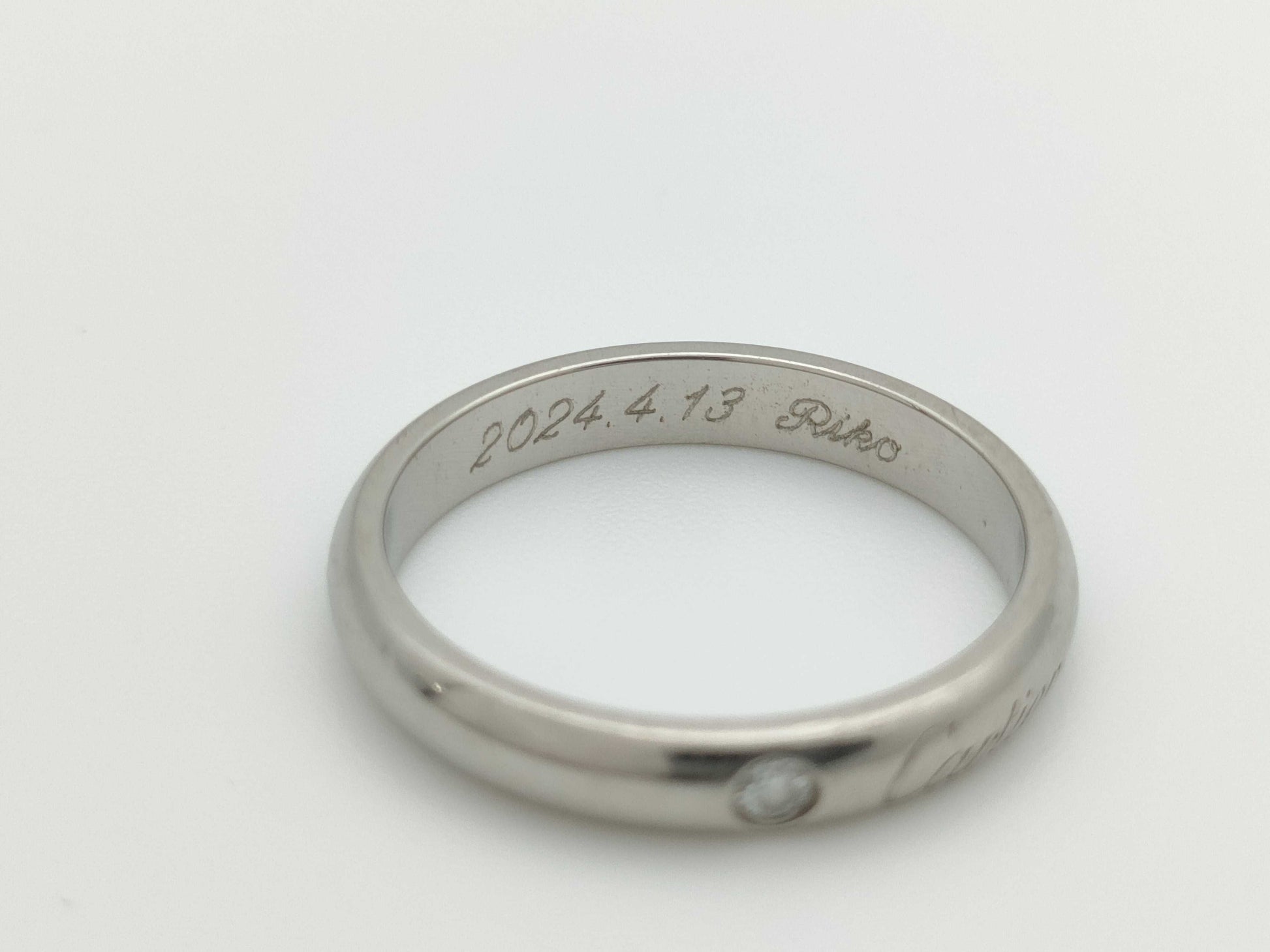 Cartier Band #51 1PD Pt950 4.3g Ring 