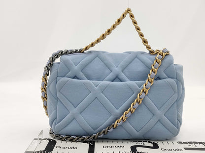 CHANEL 19 Cotton Jersey 2way Handbag Shoulder Bag