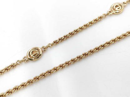 Dior Gold Oval Logo Necklace Necklace