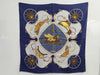HERMES Scarf Carre90 Blue Tagged Scarf