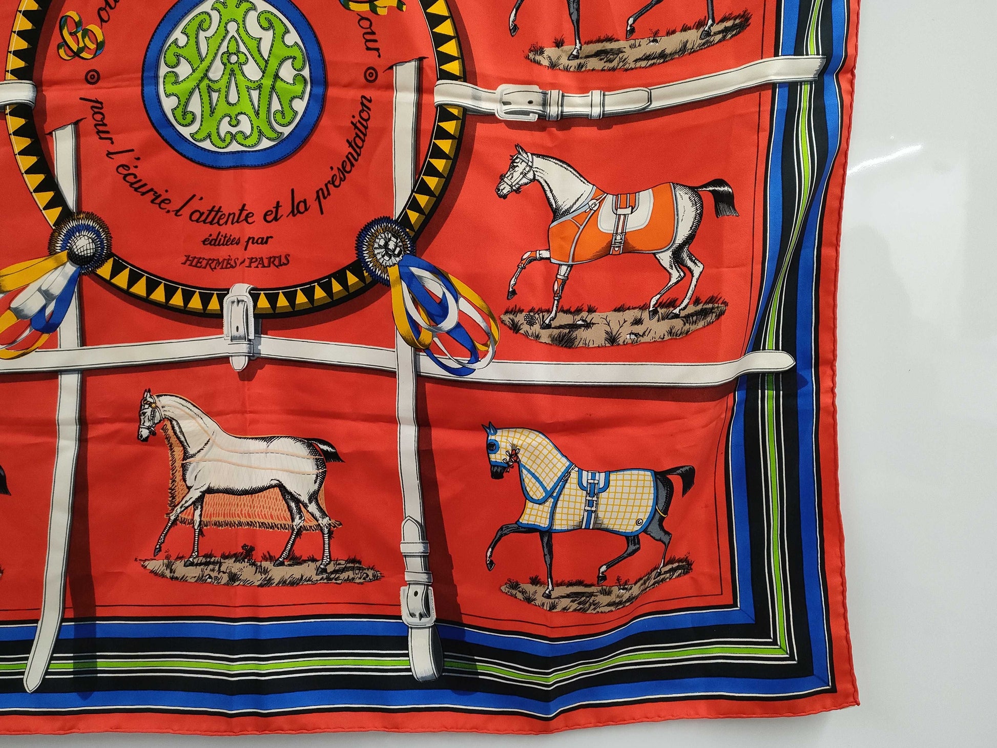 HERMES Scarf Carre90 Red Tagged Scarf