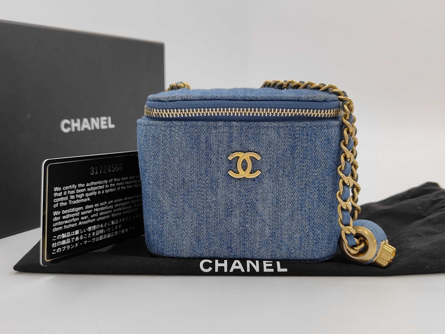 CHANEL Denim Vanity 31st Shoulder Bag