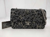 CHANEL Double Flap Chain 25 Fabric x Rhinestone Black 13th Shoulder Bag