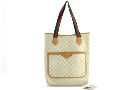 GUCCI GG Plus GUCCI Tote Bag Sherry Line Beige Tote Bag