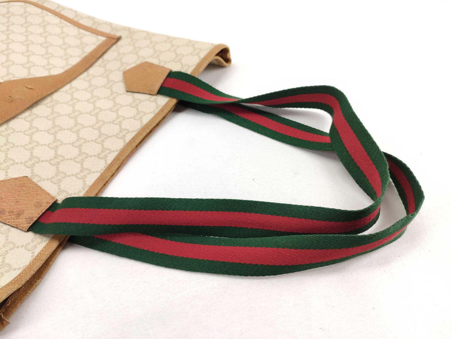 GUCCI GG Plus GUCCI Tote Bag Sherry Line Beige Tote Bag