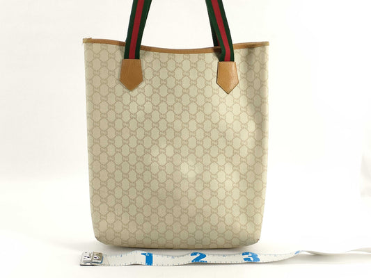 GUCCI GG Plus GUCCI Tote Bag Sherry Line Beige Tote Bag