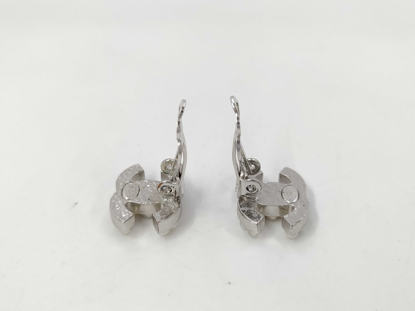 CHANEL CHANEL Cocomark Pearl Earrings Silver Earrings