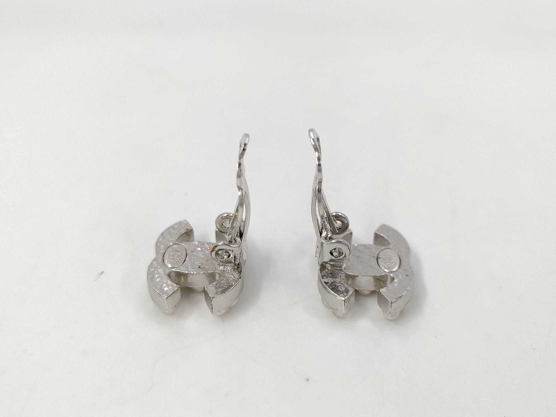 CHANEL CHANEL Cocomark Pearl Earrings Silver Earrings