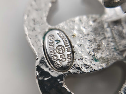 CHANEL CHANEL Cocomark Pearl Earrings Silver Earrings