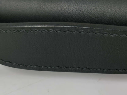 HERMES Pochette Kelly Vosswift Black GP Gold Hardware U-Engraved Handbag