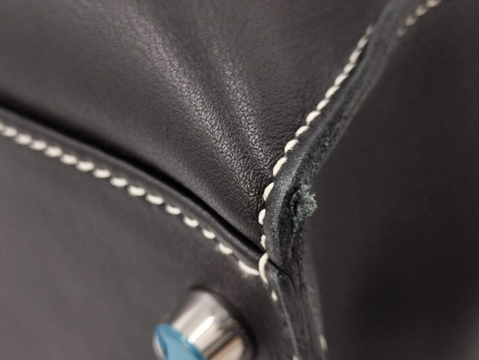 HERMES Kelly Flat 35 Vo-Swift Black SS □L Engraved Tote