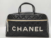 CHANEL Bowling Bag Lamb Black White GP Boston Bag