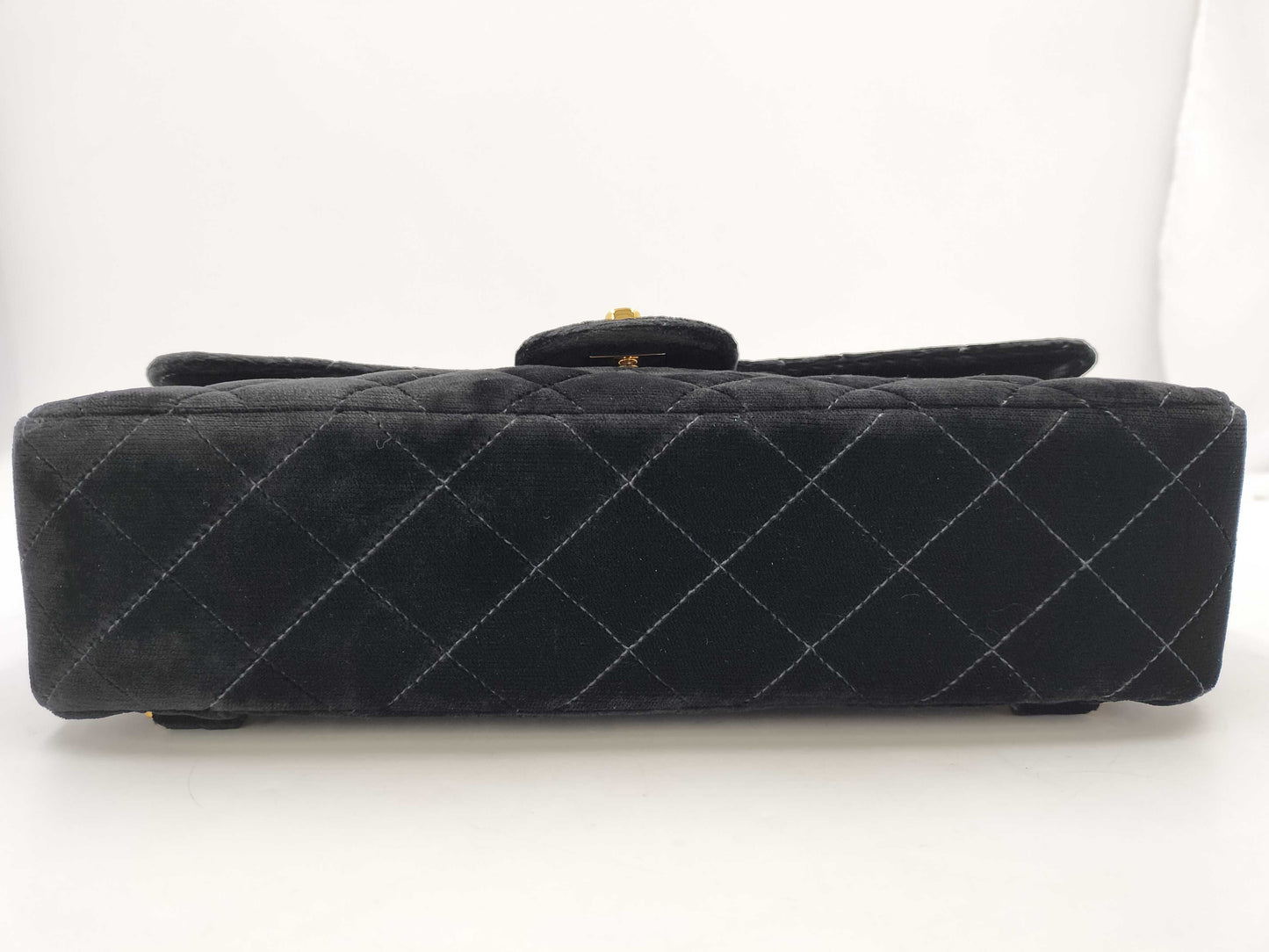 CHANEL Horizontal Backpack Velor Black GP Rucksack