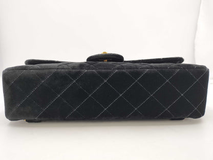 CHANEL Horizontal Backpack Velor Black GP Rucksack