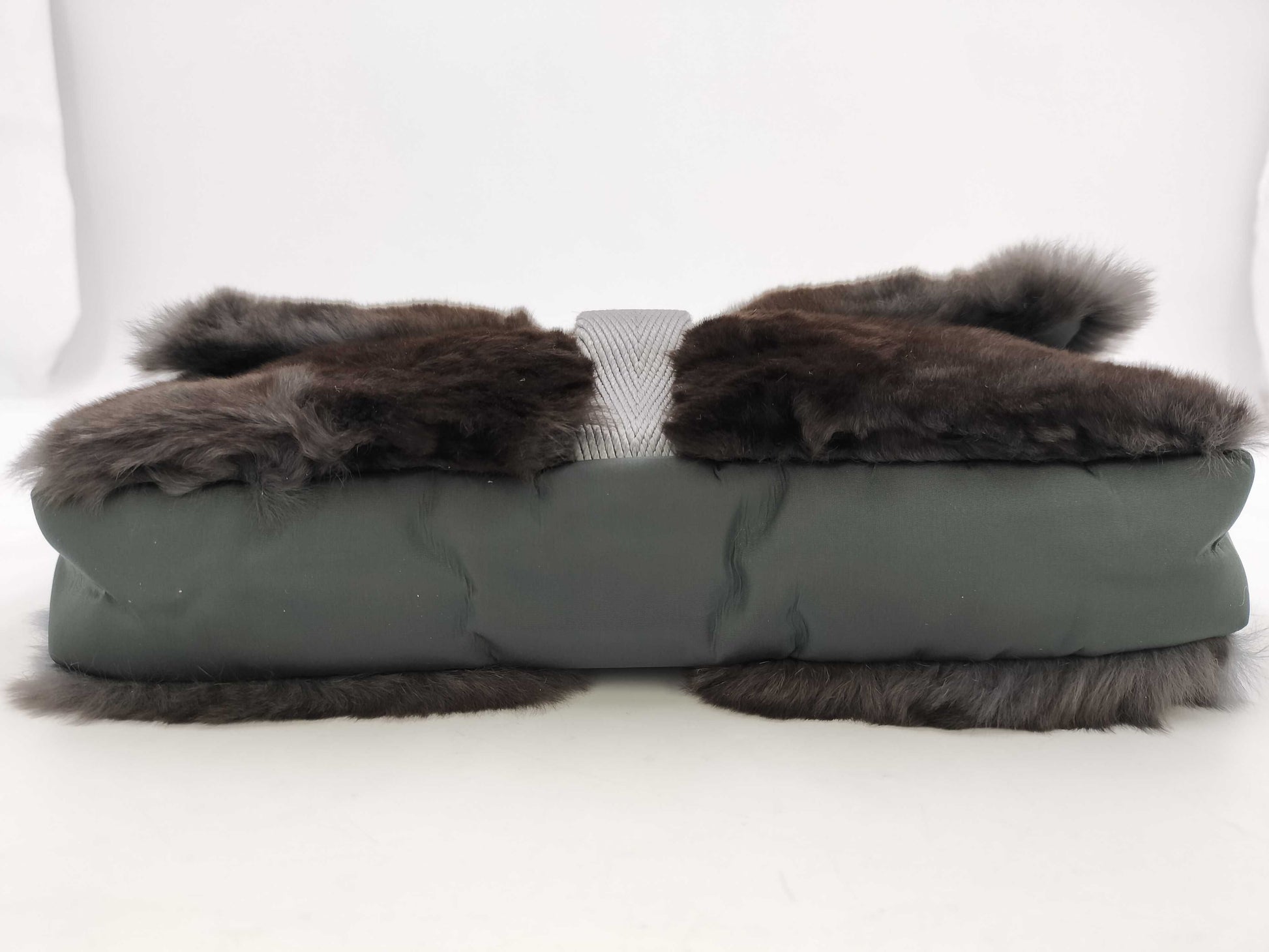 CHANEL Sportline Chain Shoulder Fur Nylon Grey SS Shoulder Bag