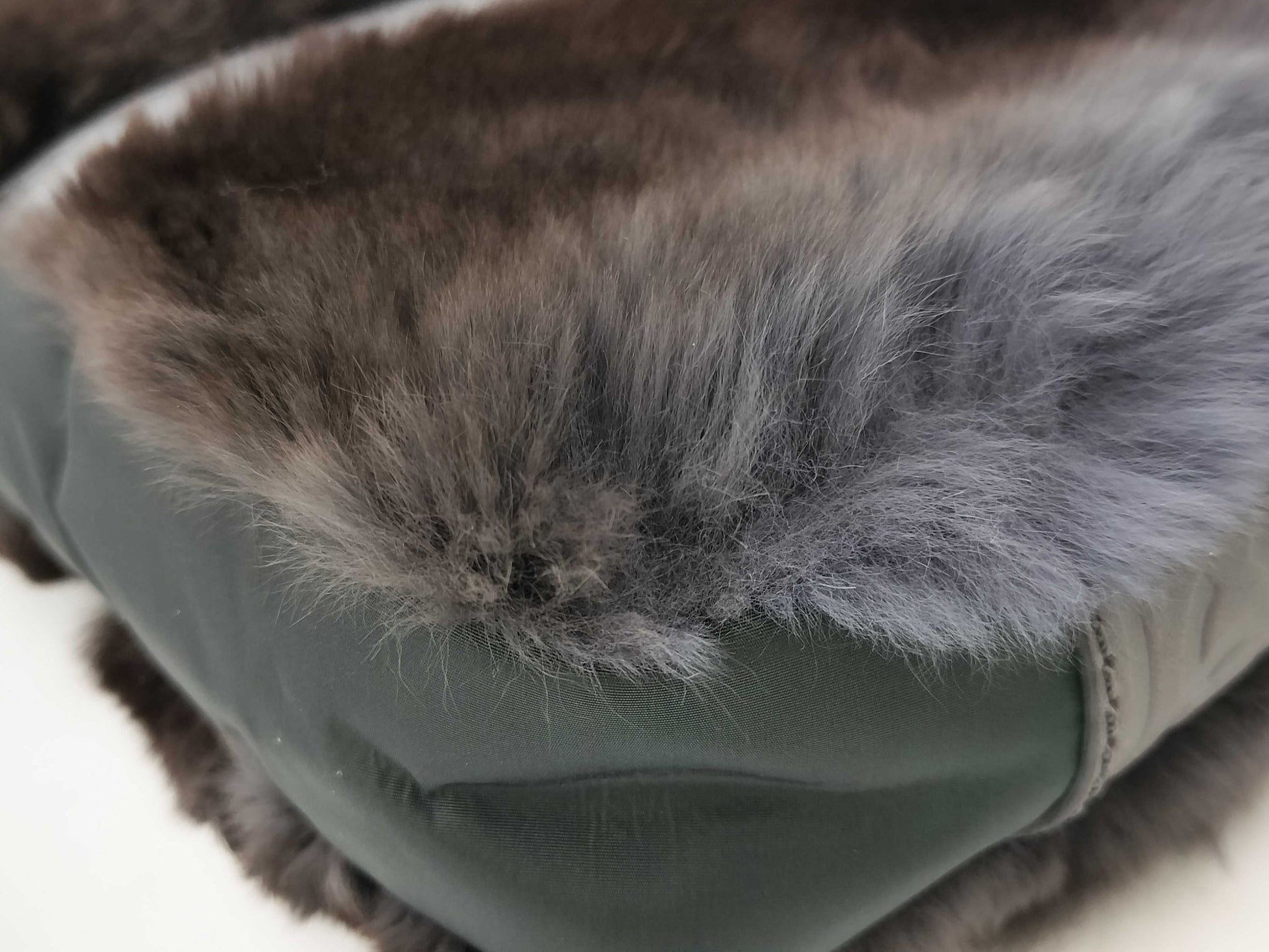 CHANEL Sportline Chain Shoulder Fur Nylon Grey SS Shoulder Bag