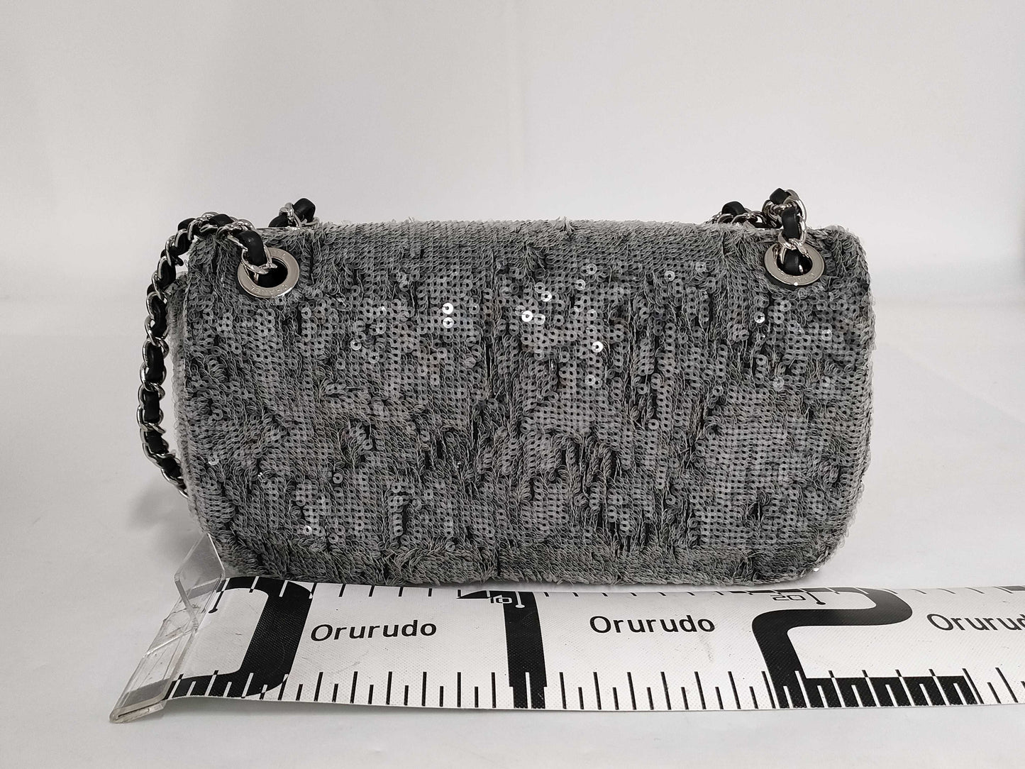 CHANEL Chain Shoulder Sequin Grey SS Shoulder Bag