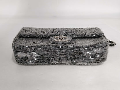 CHANEL Chain Shoulder Sequin Grey SS Shoulder Bag