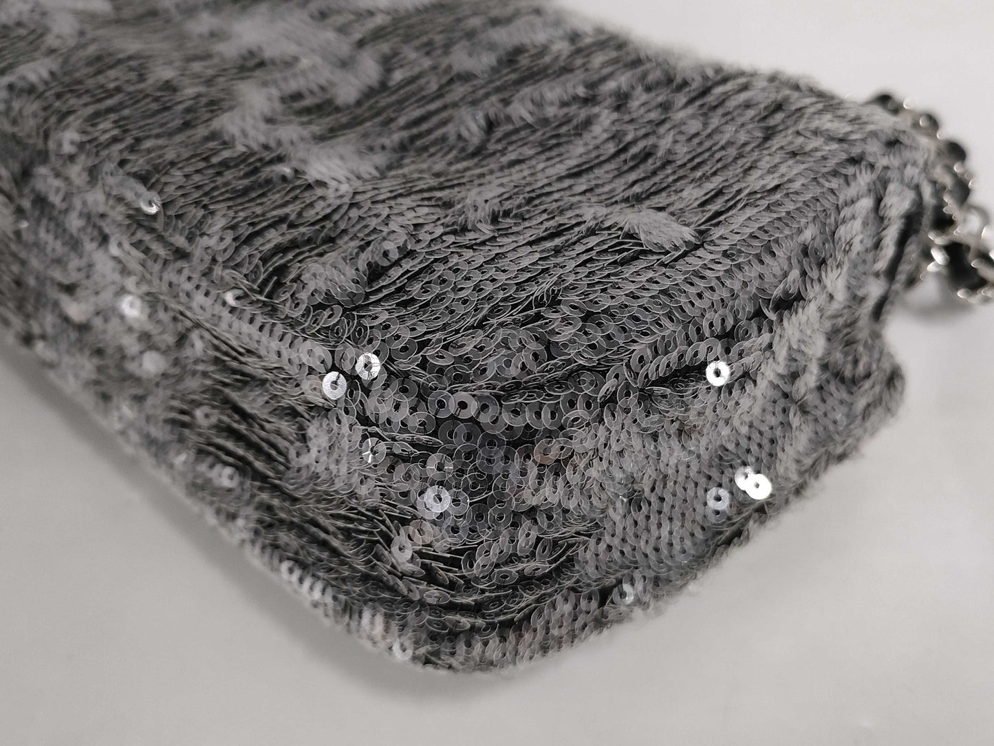 CHANEL Chain Shoulder Sequin Grey SS Shoulder Bag