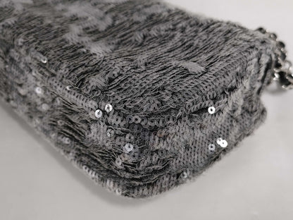 CHANEL Chain Shoulder Sequin Grey SS Shoulder Bag