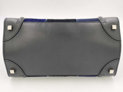 CELINE Luggage Harako Black Blue SS Tote Bag