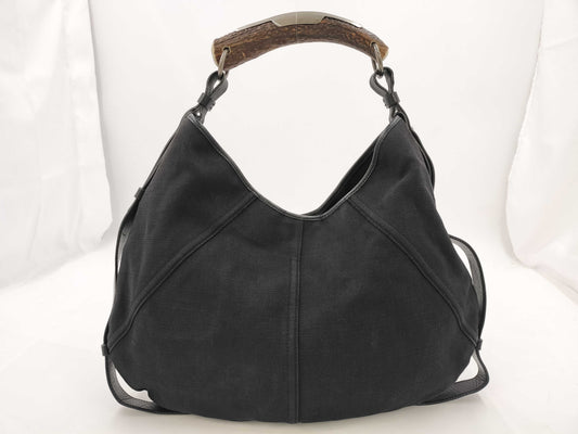 Yves Saint Laurent Mombasa Canvas Black SS Shoulder Bag