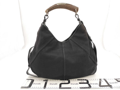 Yves Saint Laurent Mombasa Canvas Black SS Shoulder Bag