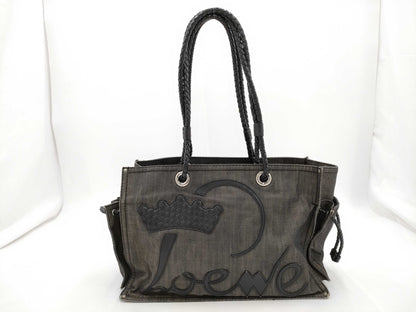 LOEWE Shopper Tote Denim Black SS Tote Bag