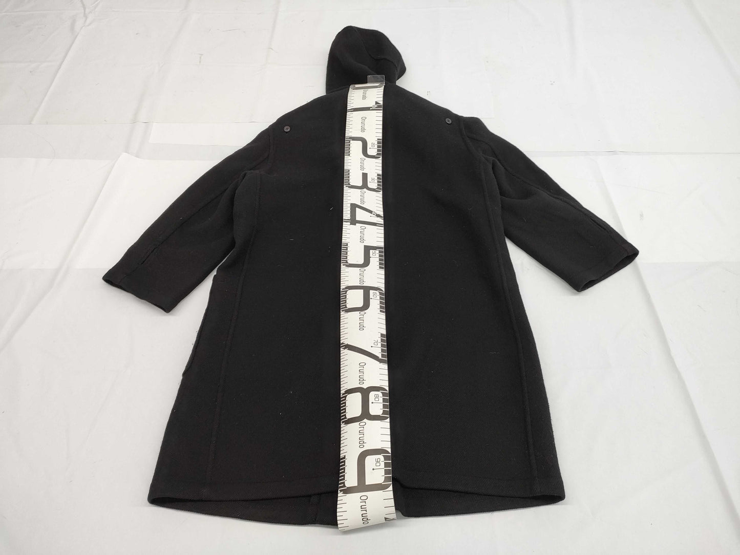 HERMES Coat Wool Black 42 Coat