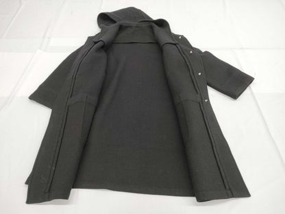 HERMES Coat Wool Black 42 Coat