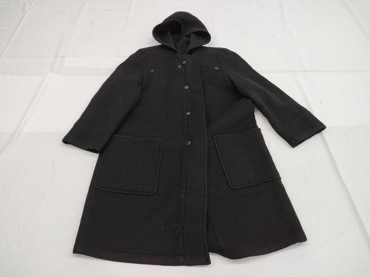 HERMES Coat Wool Black 42 Coat