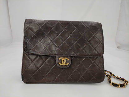 CHANEL Matlasse Chain Push Lock Single Flap with Serial Seal Shoulder Bag