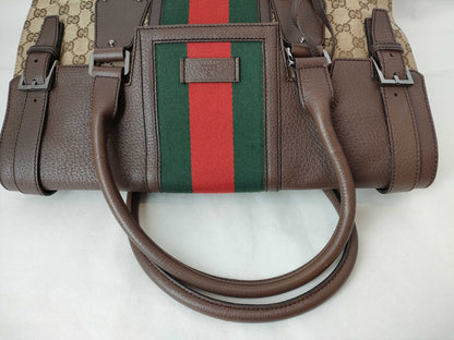 GUCCI GG Canvas GUCCI Sherry Boston Bag 131179 Brown/Beige W42cm Boston Bag