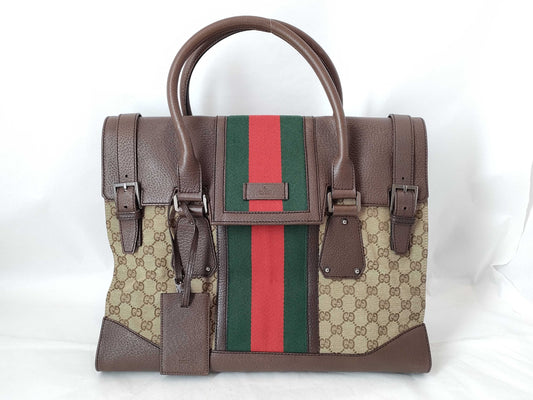 GUCCI GG Canvas GUCCI Sherry Boston Bag 131179 Brown/Beige W42cm Boston Bag