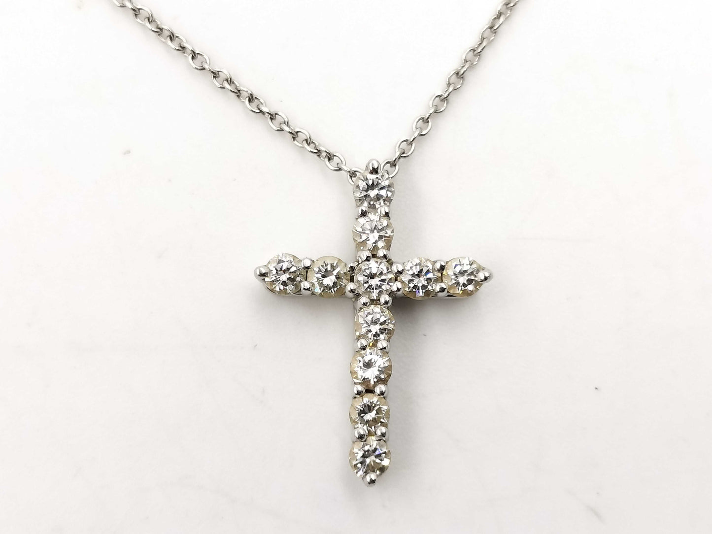 Tiffany&Co. Cross Diamond PT950 4.0g Necklace 