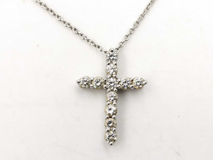 Tiffany&Co. Cross Diamond PT950 4.0g Necklace 