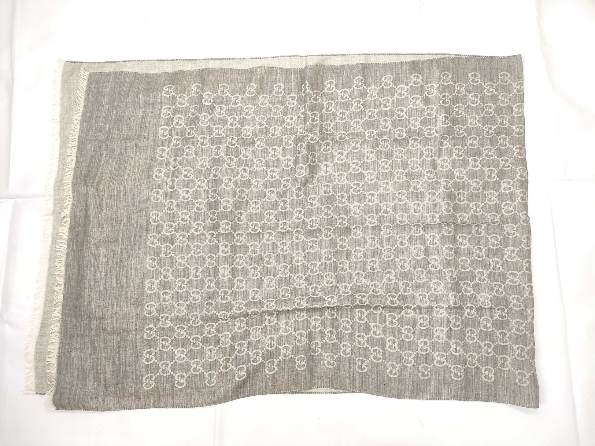 GUCCI GG GUCCI GG Pattern Stole Wool/Silk Grey W70cmxL192cm Muffler