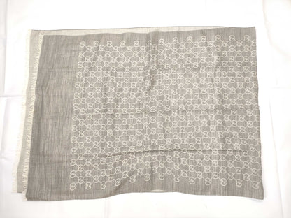 GUCCI GG GUCCI GG Pattern Stole Wool/Silk Grey W70cmxL192cm Muffler