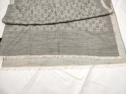 GUCCI GG GUCCI GG Pattern Stole Wool/Silk Grey W70cmxL192cm Muffler
