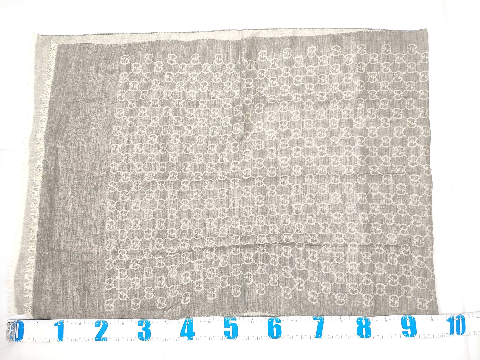 GUCCI GG GUCCI GG Pattern Stole Wool/Silk Grey W70cmxL192cm Muffler