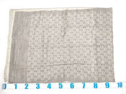 GUCCI GG GUCCI GG Pattern Stole Wool/Silk Grey W70cmxL192cm Muffler