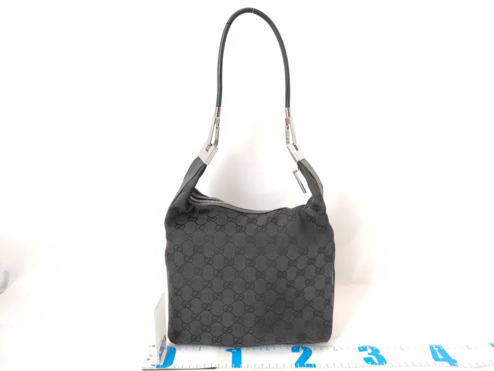 GUCCI GG Canvas GUCCI GG Canvas Leather One Shoulder Bag Black 01234 W24cm Shoulder Bag