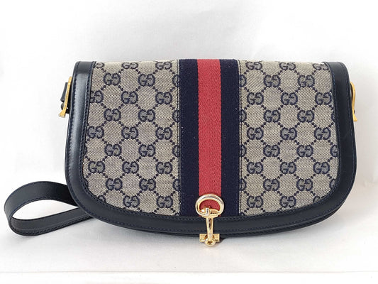 GUCCI GG Canvas GUCCI Supreme Shoulder Bag Navy/Grey W25cm Shoulder Bag