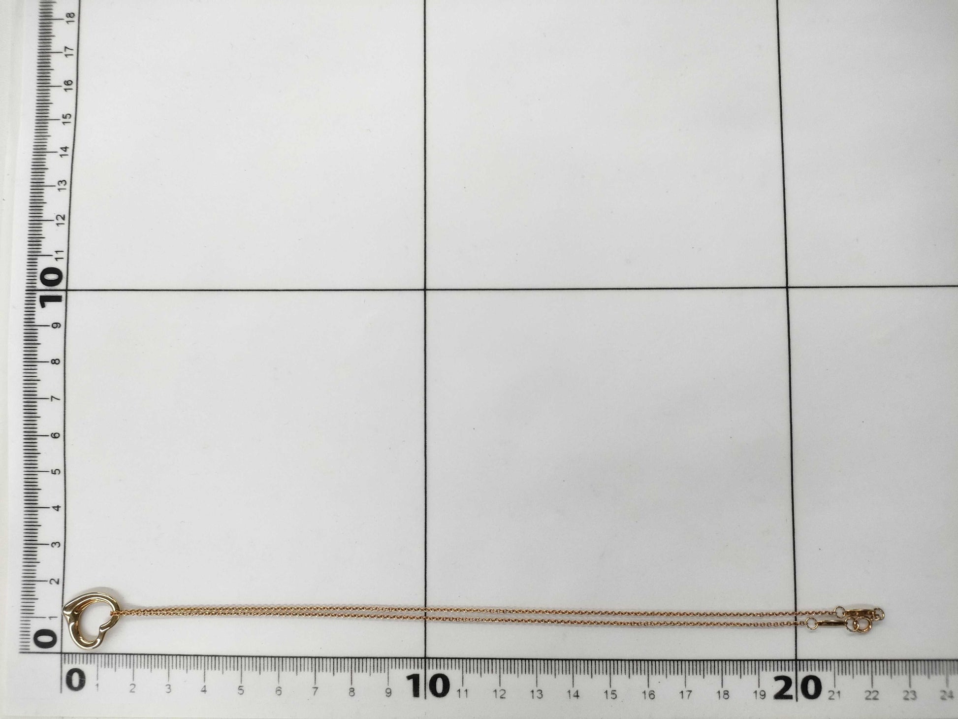 Tiffany&Co. Open Heart YG 750 4.3g Necklace 