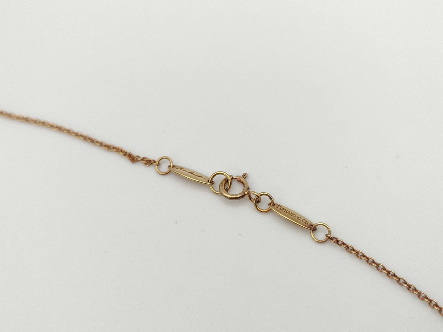 Tiffany&Co. Open Heart YG 750 4.3g Necklace 