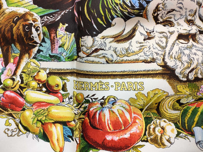 HERMES Carre HERMES Carre 90 Silk Scarf Les Zamerica Red Scarves