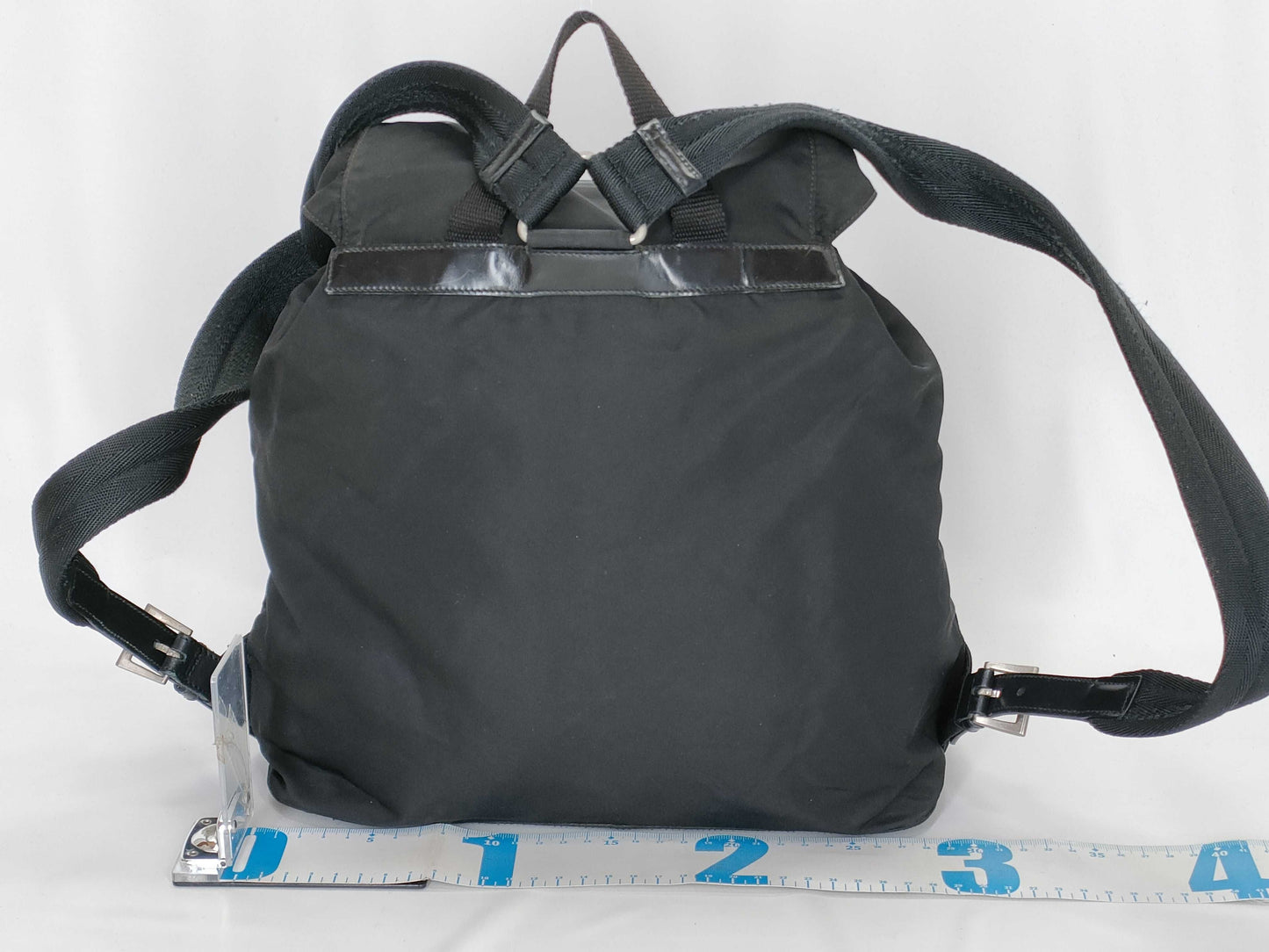 PRADA Nylon PRADA Nylon Rucksack Black Front Double Pocket W29cm Rucksack