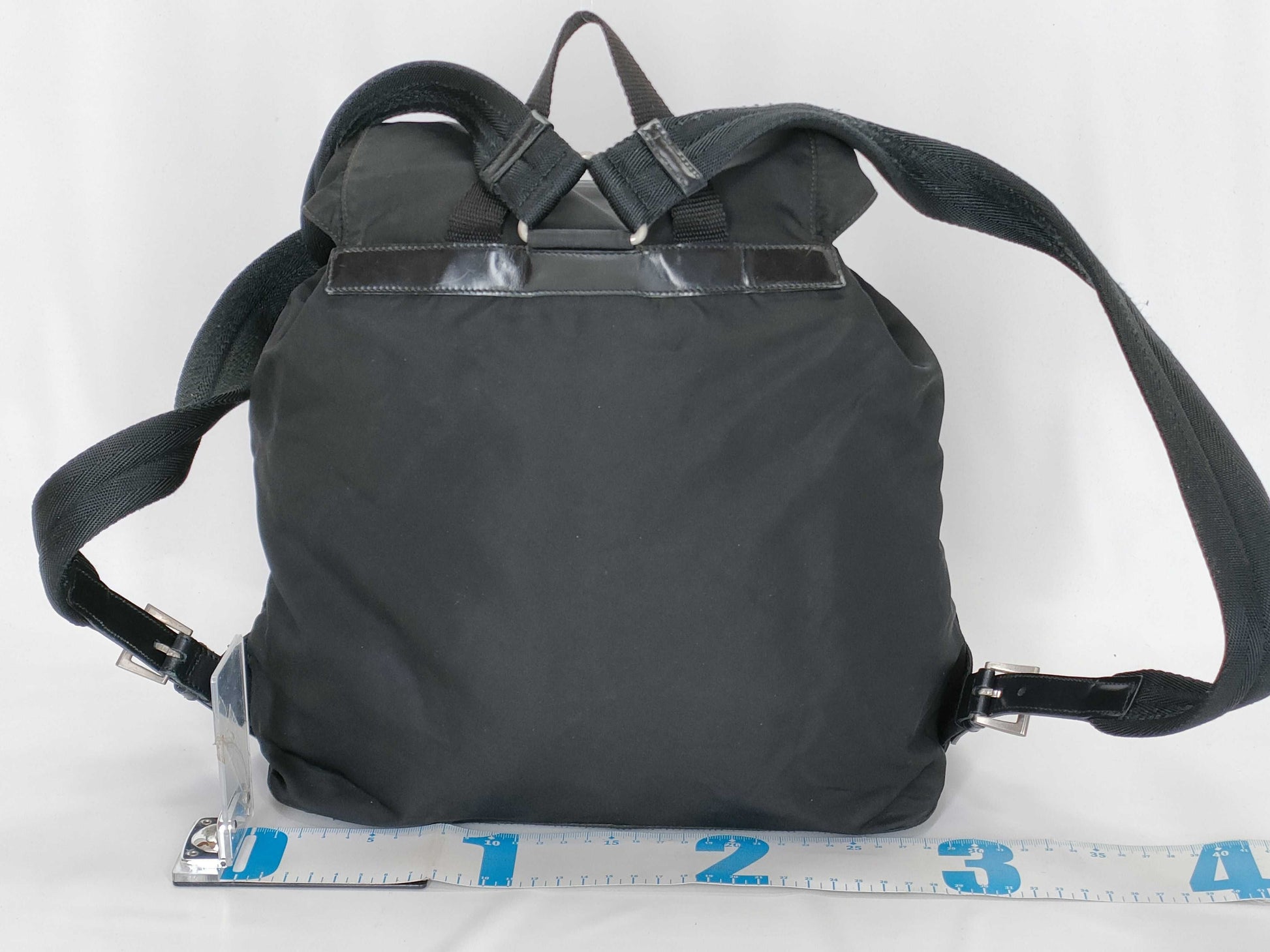 PRADA Nylon PRADA Nylon Rucksack Black Front Double Pocket W29cm Rucksack